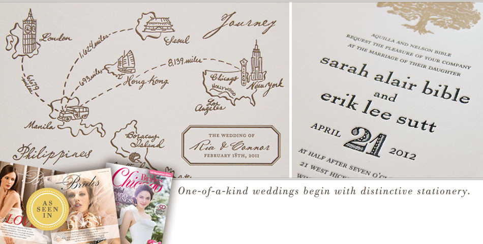 One-of-a-kind weddings begin with distinctive stationery